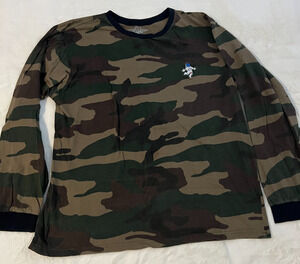 Eighty Eight Mens XL Camo Long Sleeve Shirt Green Brown Crew Neck Casual Tee